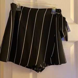 Black Skort with White Stripes